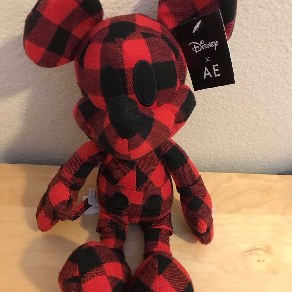 NWT Mickey plaid plush AE‎